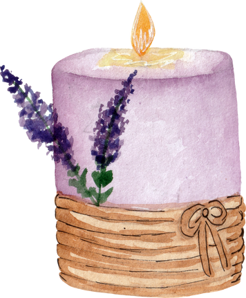 Watercolor Lavender Candle